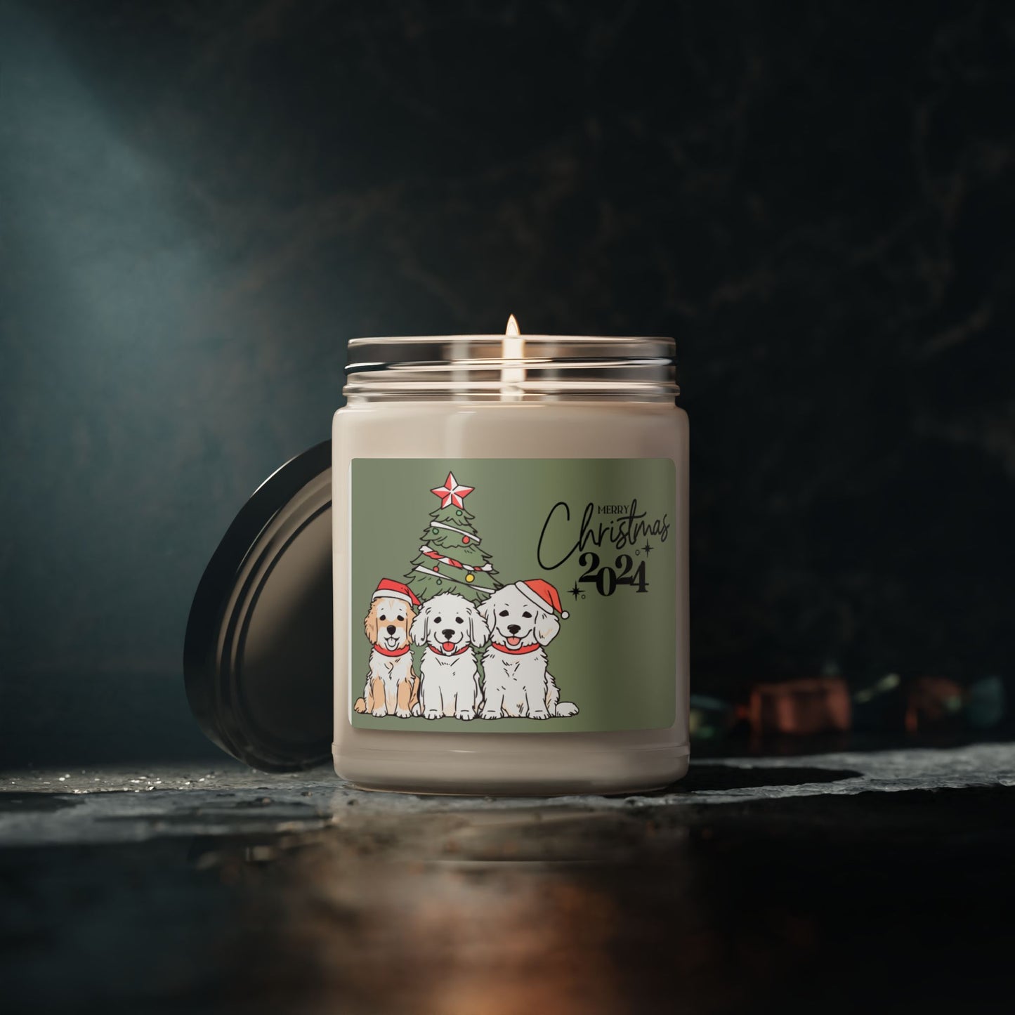 Natural Soy Candle with Christmas Scent - Special Pet Edition