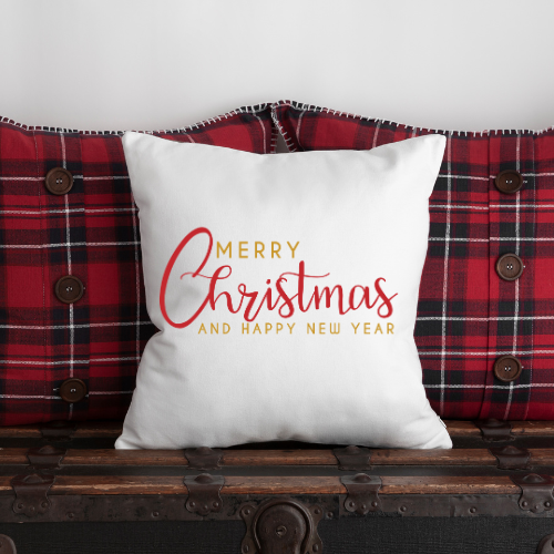 High Quality Decorative Cushion with Christmas Dog Print