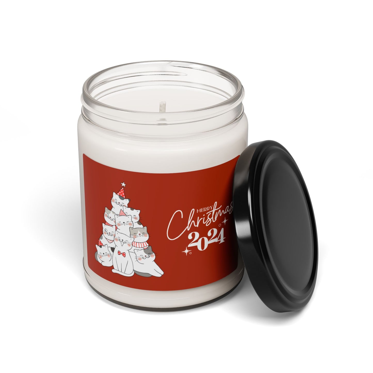 Christmas Candle with Cats: Festive Scent and Adorable Design!