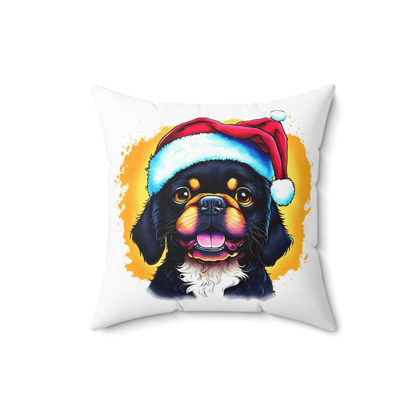 High Quality Decorative Cushion with Christmas Dog Print