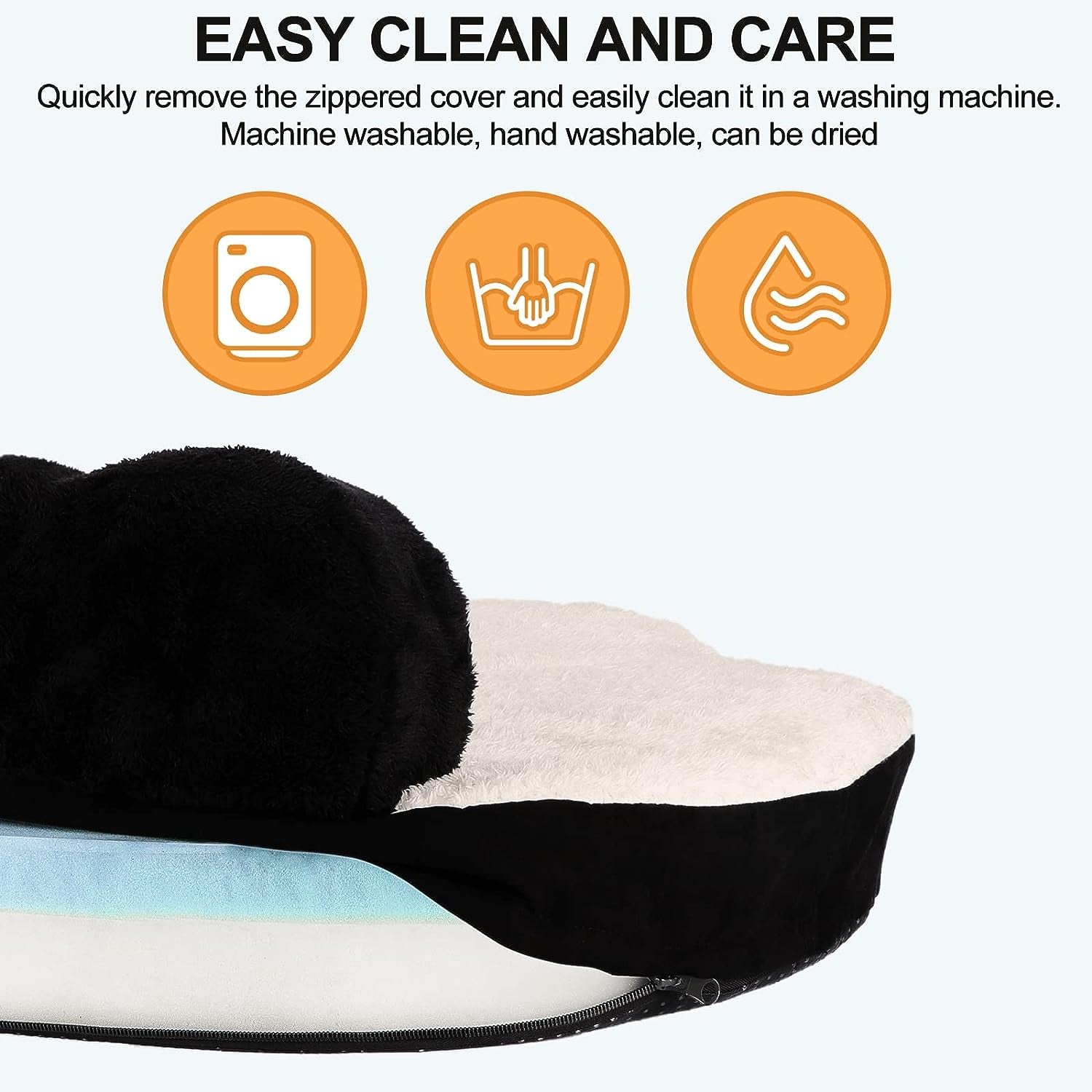 Gel Foam Plush Dog Bed for Dogs and Cats, Dog Sofas Mat with Removable Washable Cover, Black High Bolster Pet Chairs Pad